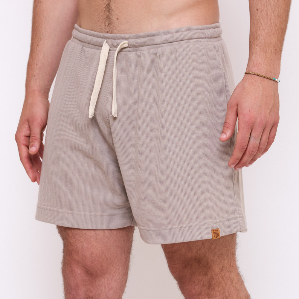 Khaki - Waffle Unisex Shorts