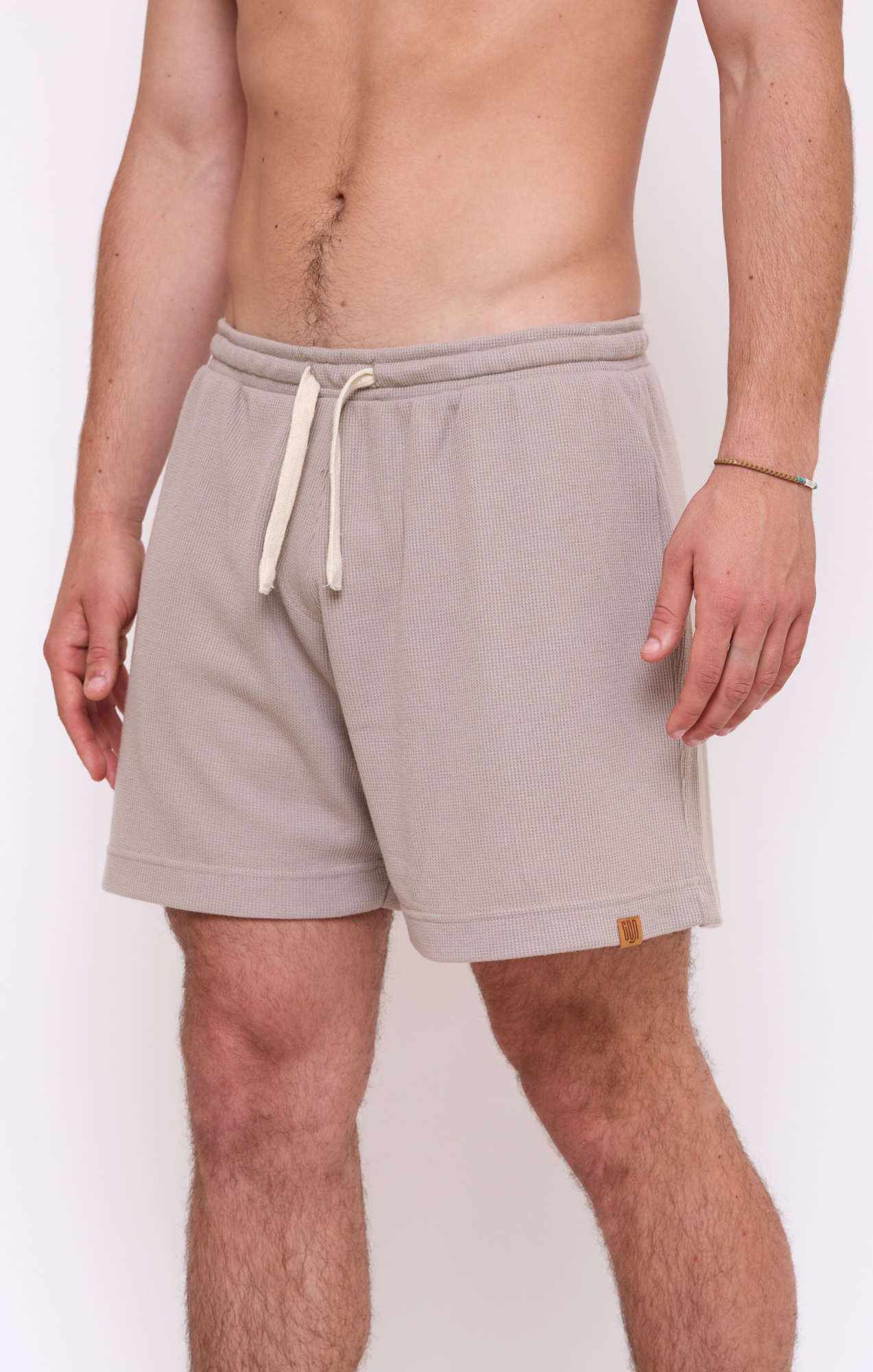 Khaki - Waffle Unisex Shorts