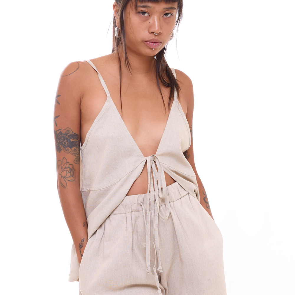 
                      
                        Natural - Unisex Linen Shorts
                      
                    