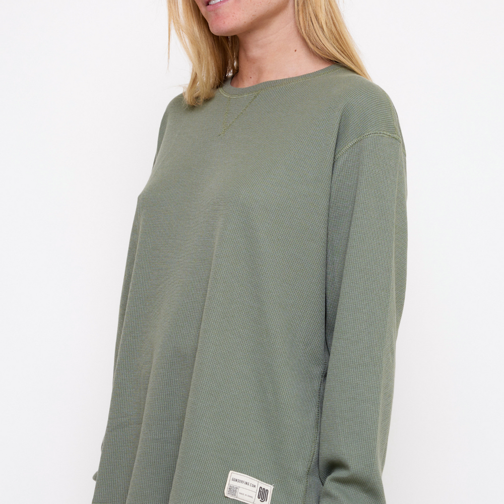 Green- Waffle Long Shirt