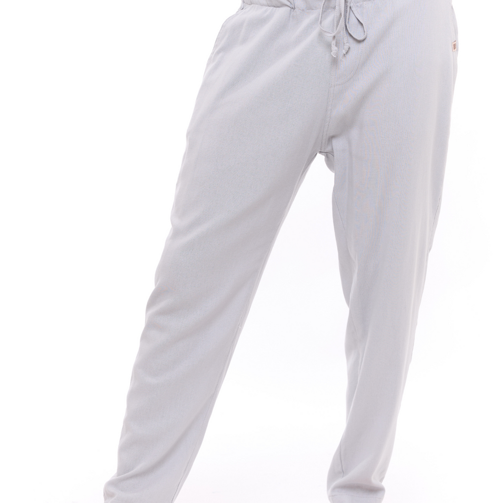 Light Gray - Linen Long Pants