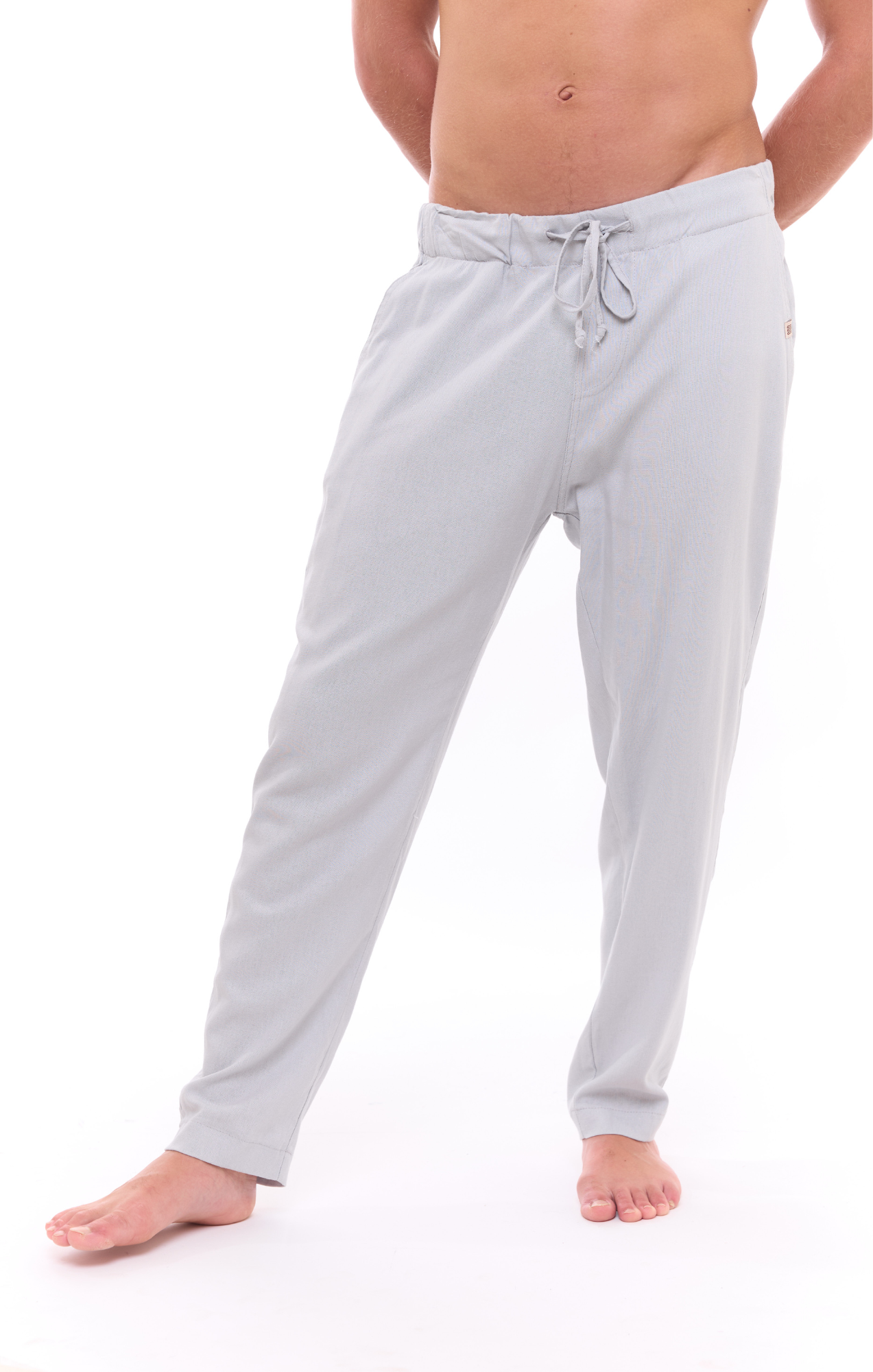 Light Gray - Linen Long Pants