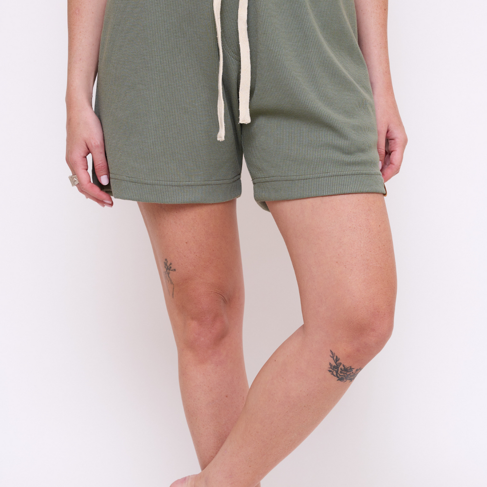 Green - Waffle Unisex Shorts