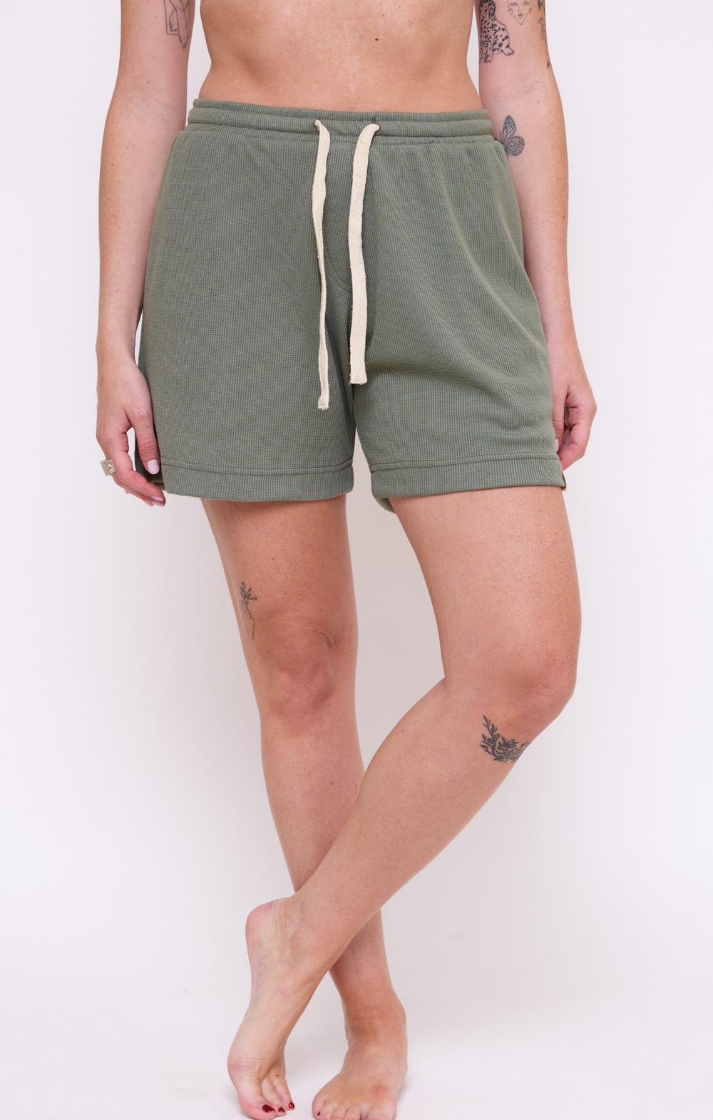 Green - Waffle Unisex Shorts