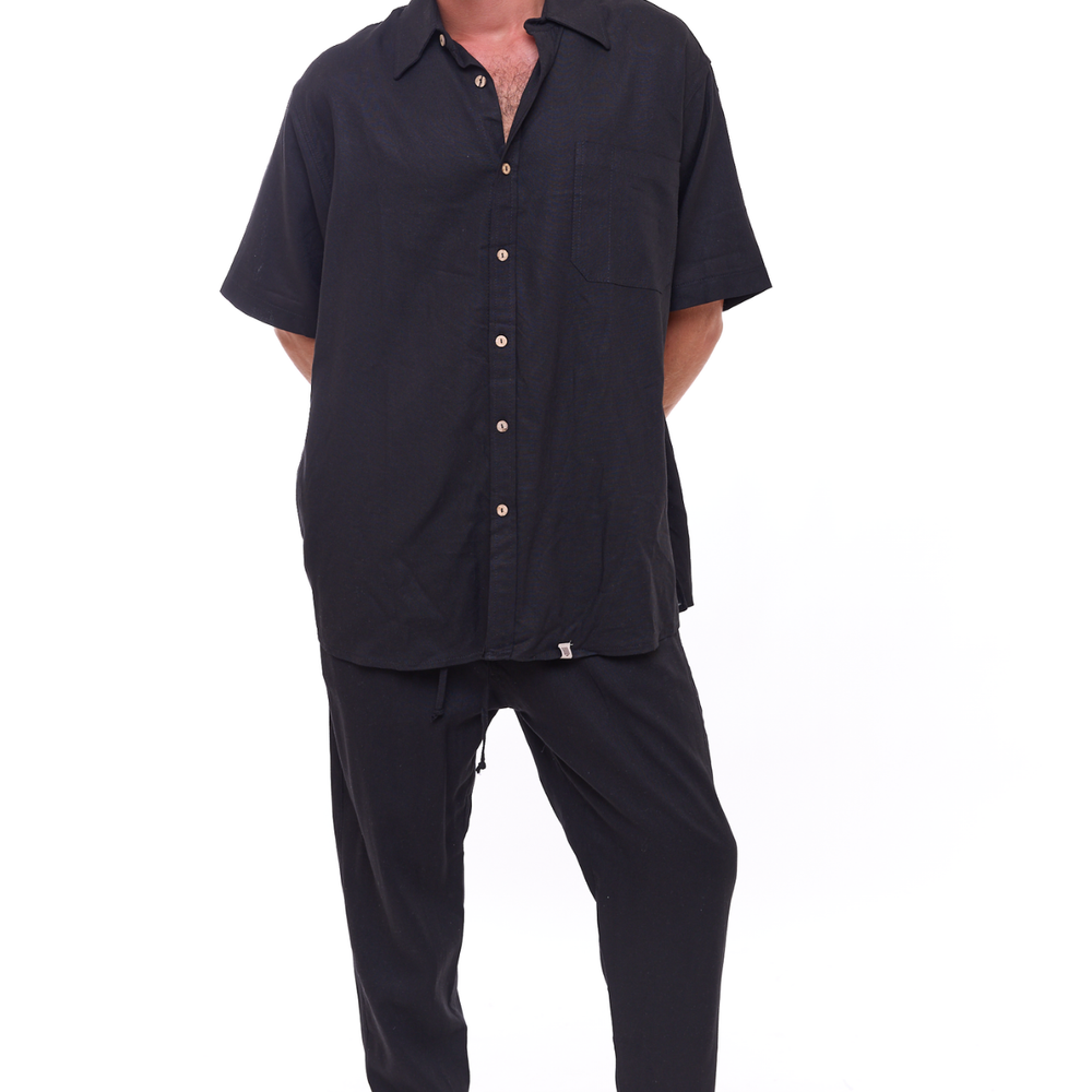 
                      
                        Black - Unisex Oversize Linen Shirt
                      
                    