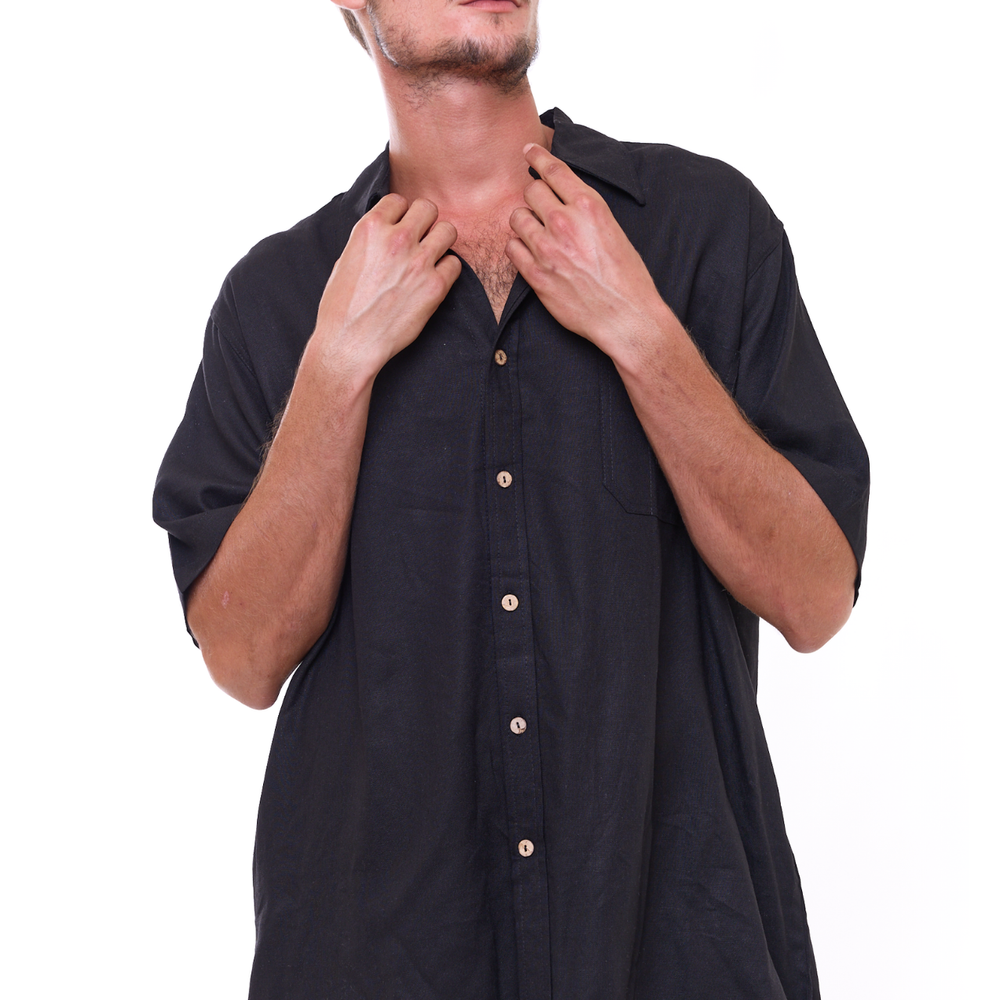 
                      
                        Black - Unisex Oversize Linen Shirt
                      
                    