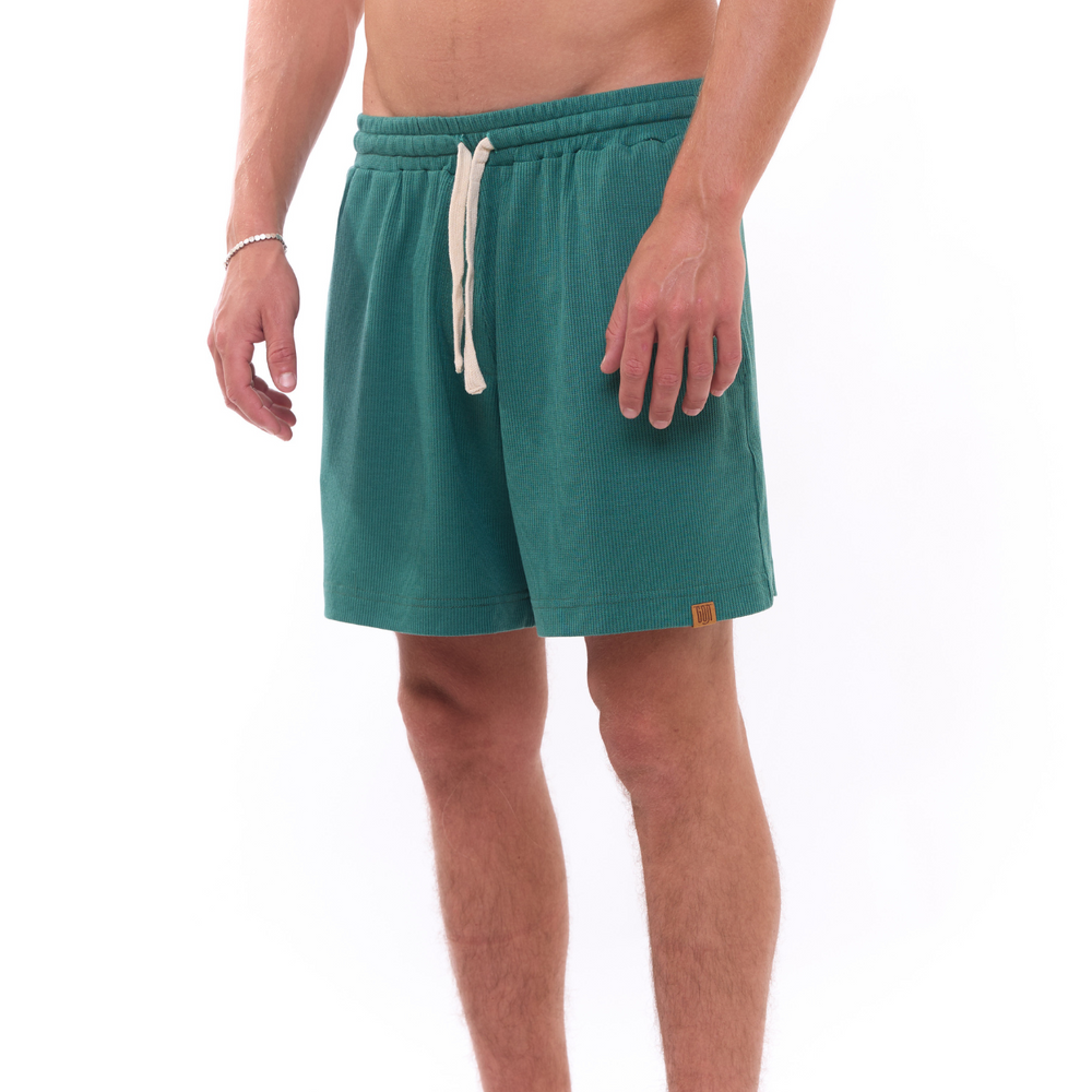 Turquoise- Waffle Unisex Shorts