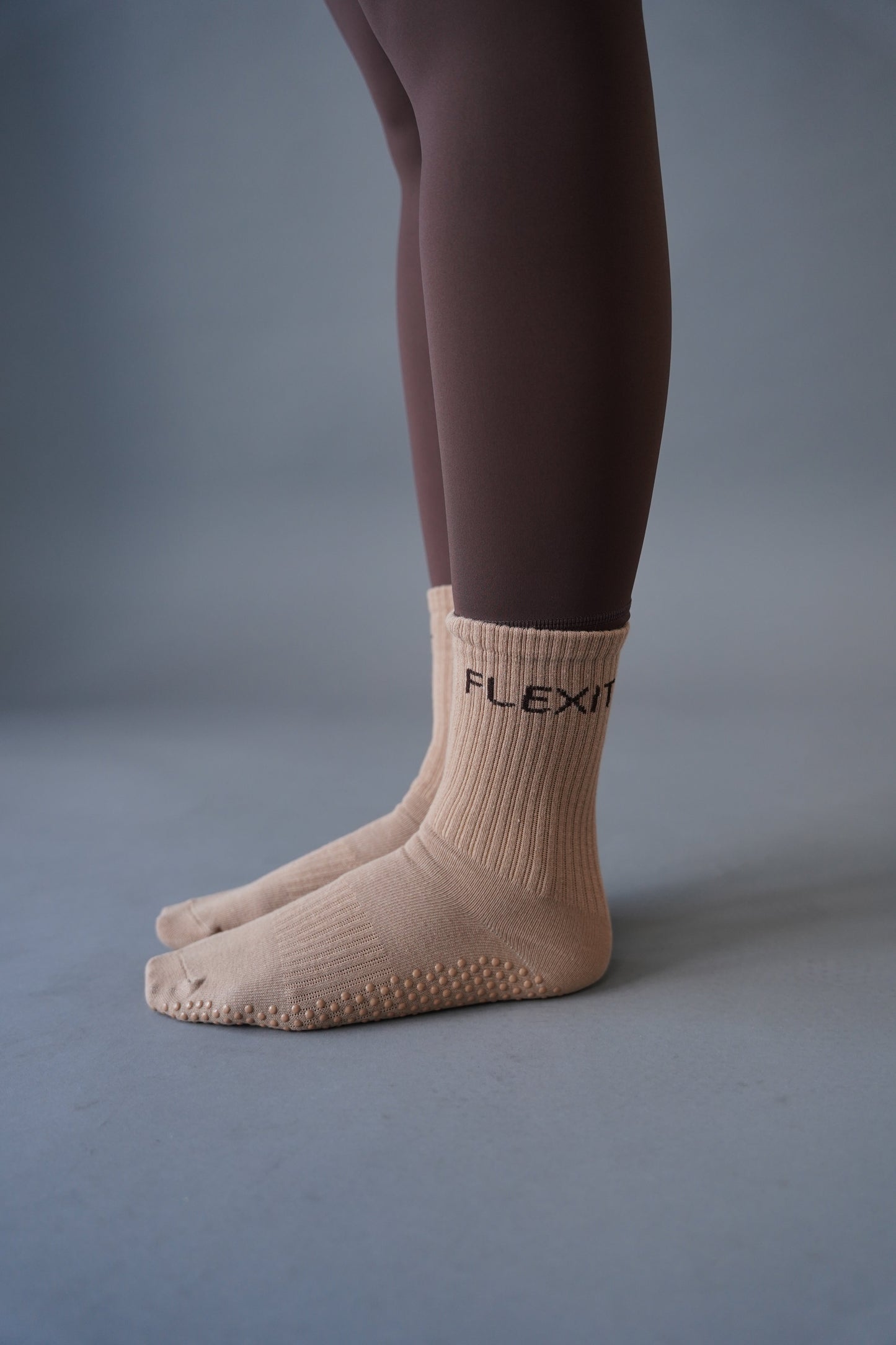 Mocha Pilates socks