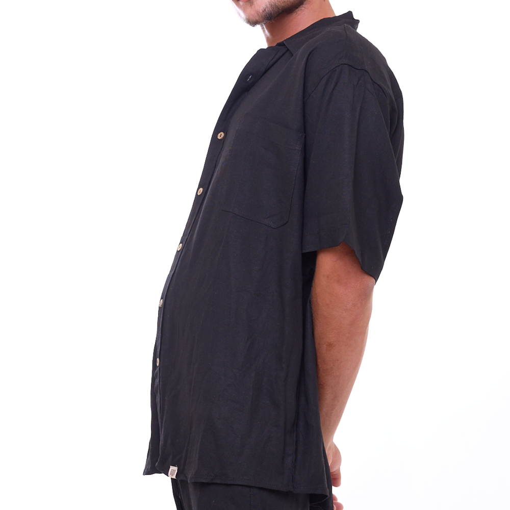 
                      
                        Black - Unisex Oversize Linen Shirt
                      
                    