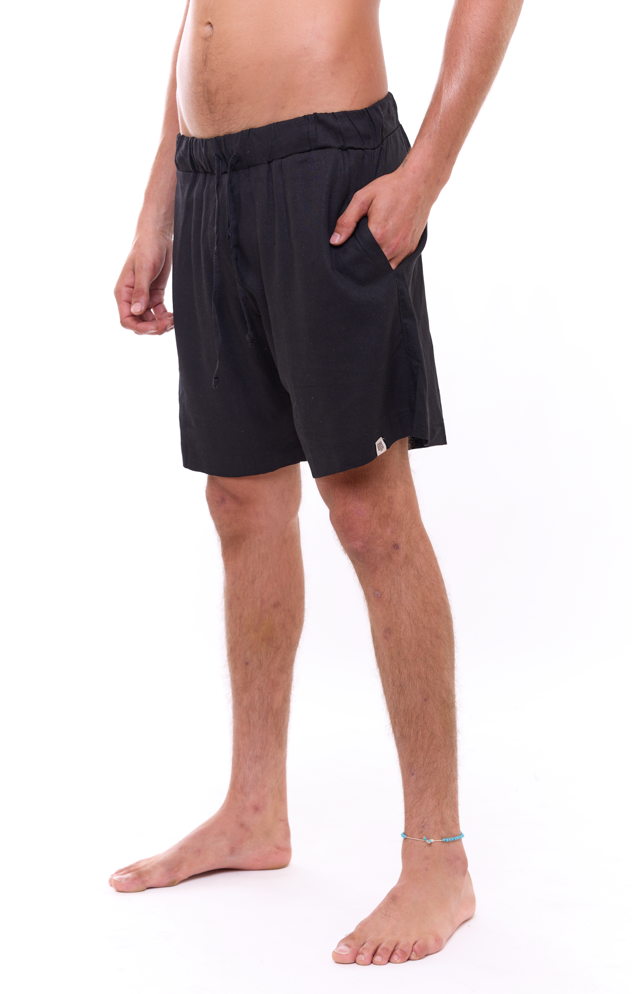 Black - Unisex Linen Shorts