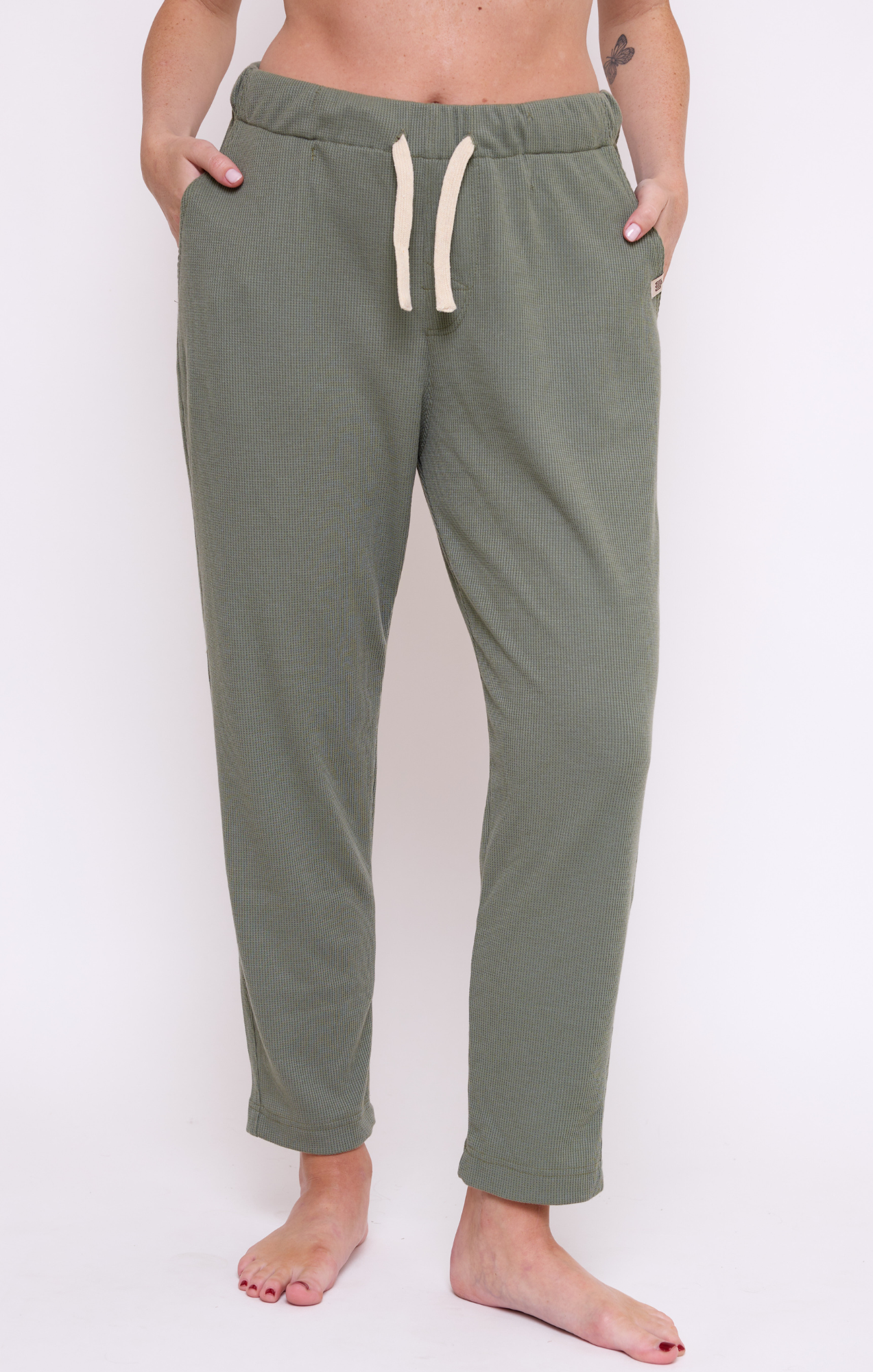 Green - Waffle Unisex Long Pants