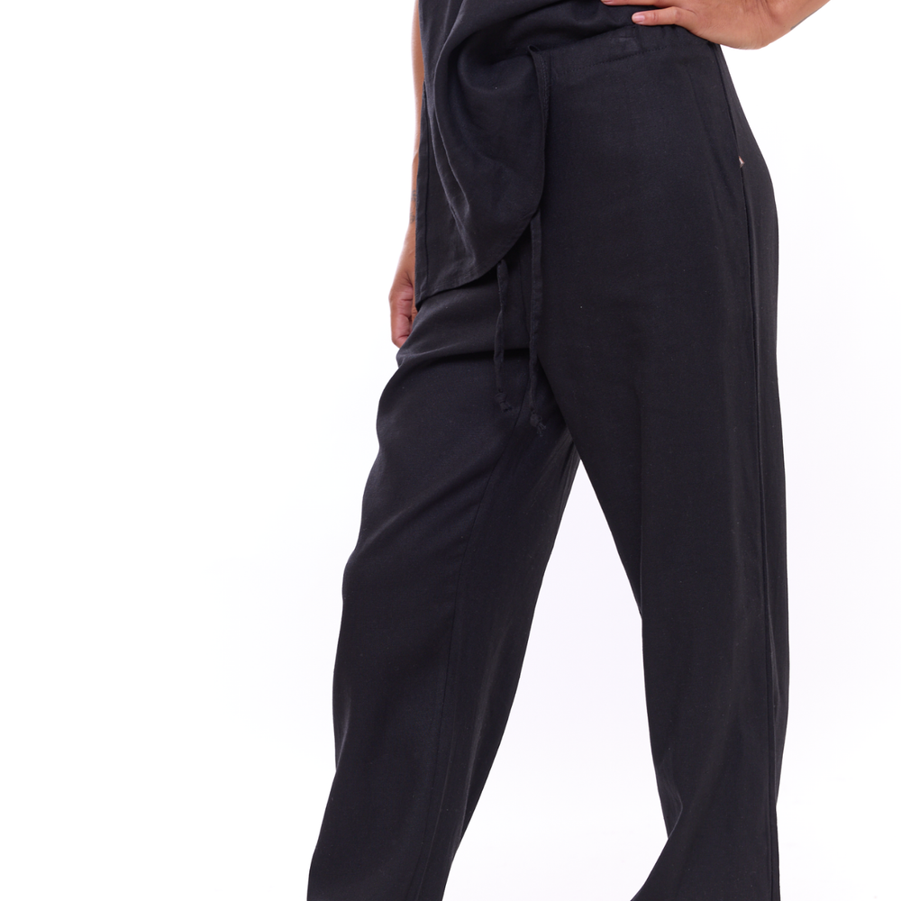 
                      
                        Black - Woman Linen Long Pants
                      
                    