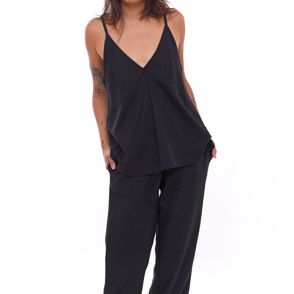 
                      
                        Black - Woman Linen Long Pants
                      
                    