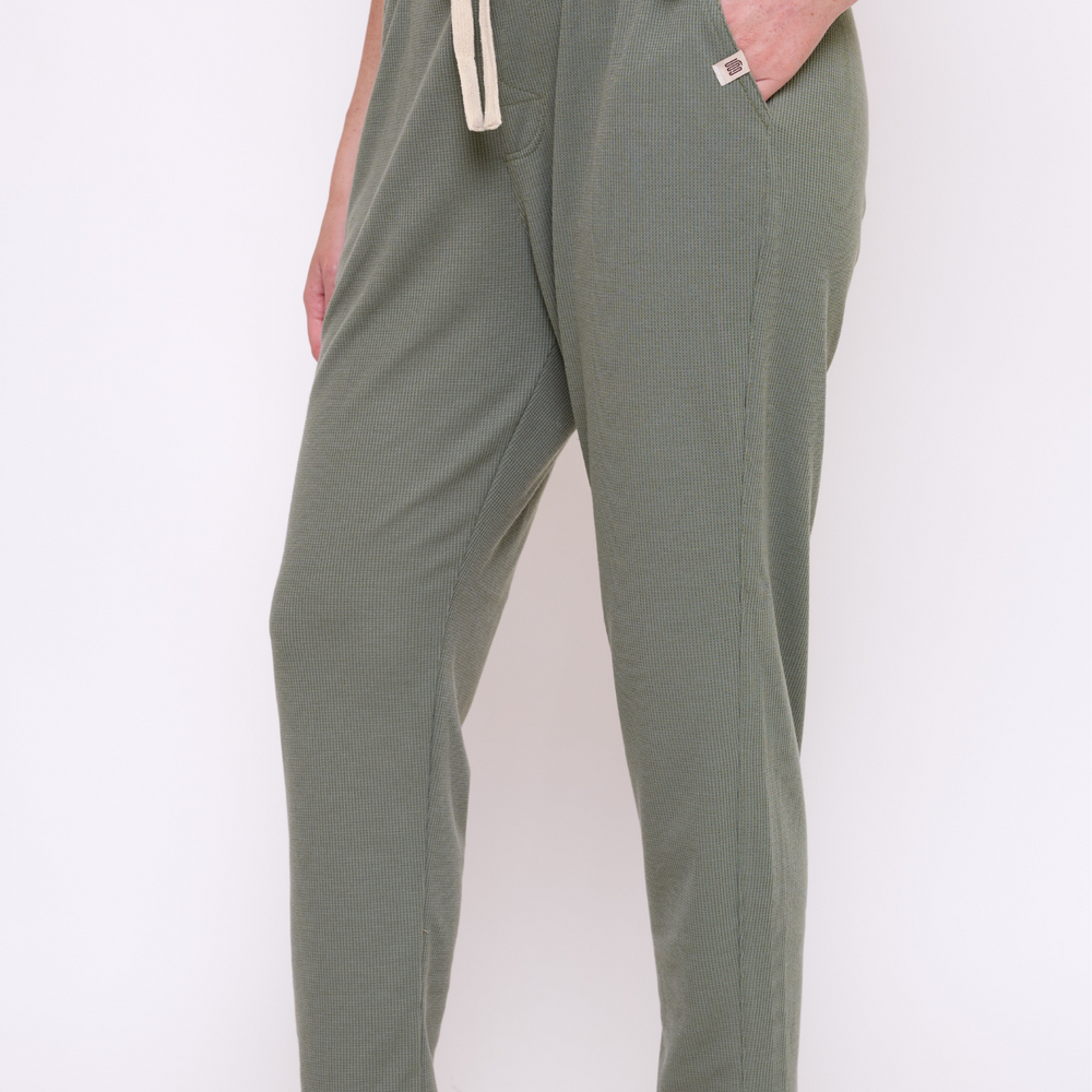 Green - Waffle Unisex Long Pants