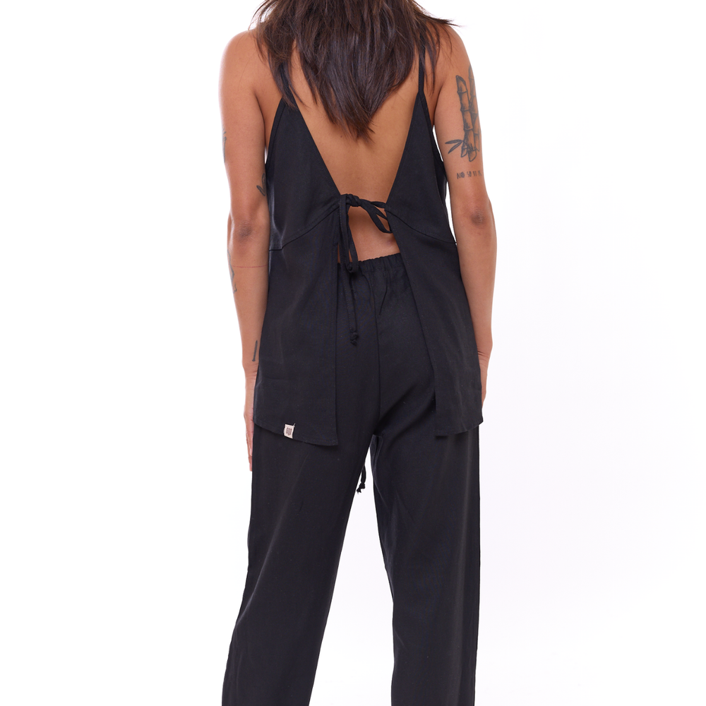 
                      
                        Black - Women Linen Top
                      
                    