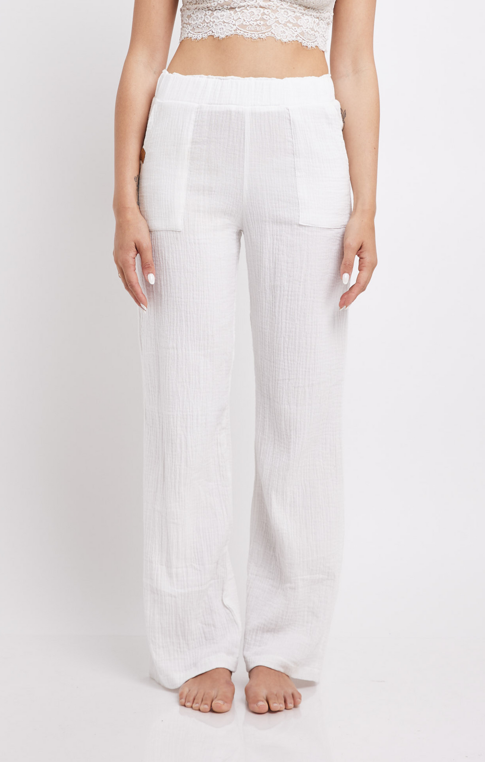 Off White -Woman Long Pants Tetra