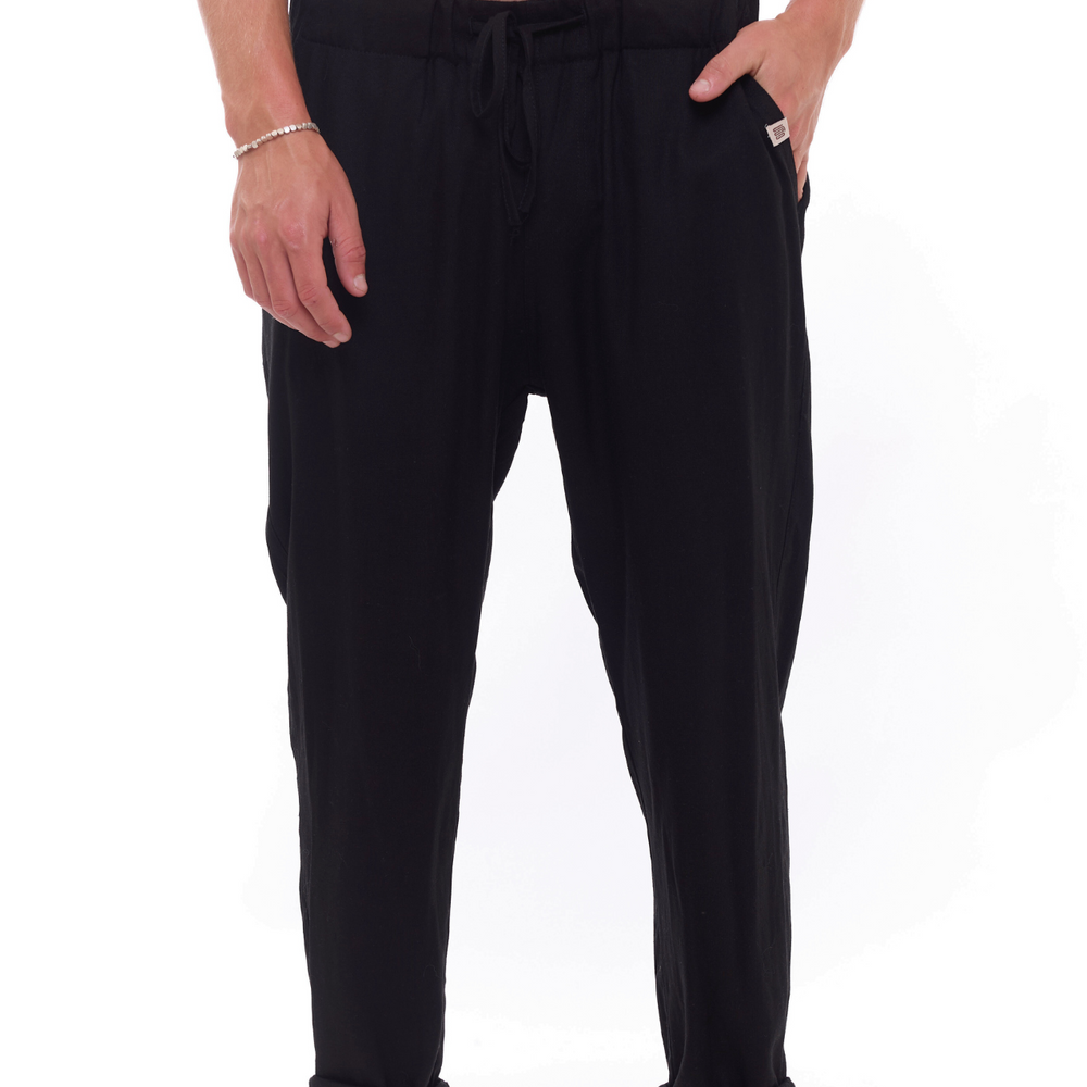 Black- Linen Long Pants