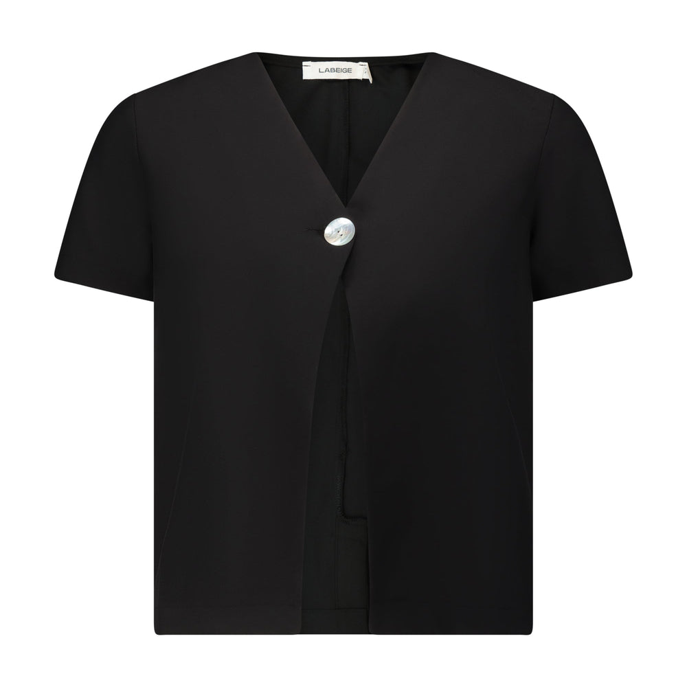 ANNA short sleeve top in black front look peck-shot 