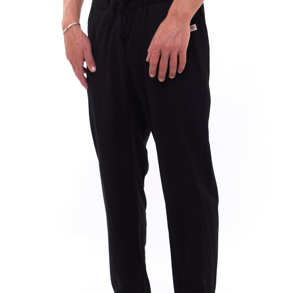 
                      
                        Black- Linen Long Pants
                      
                    