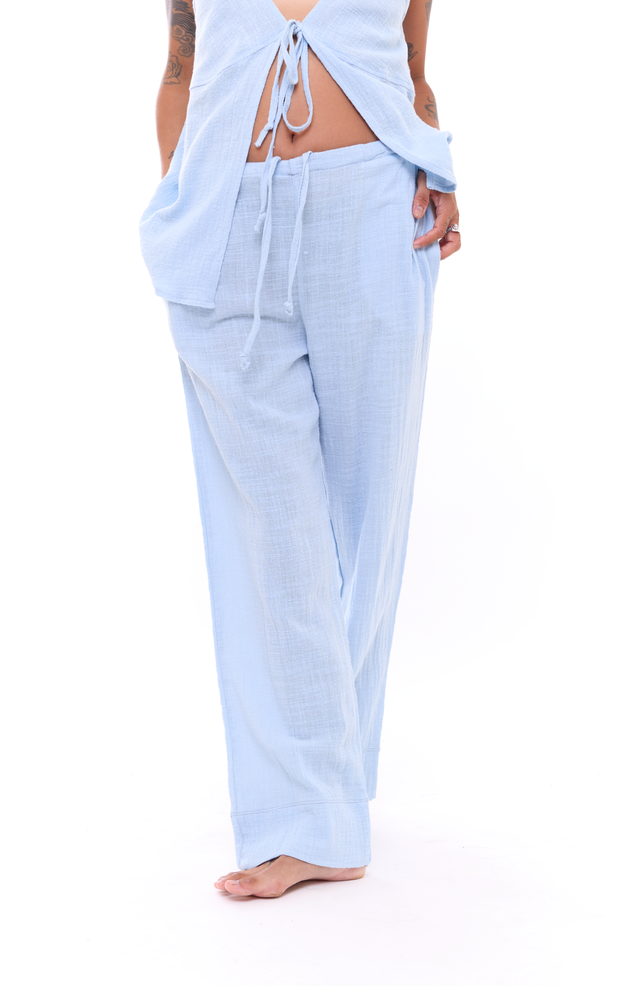 Light Blue - Woman Long Pants