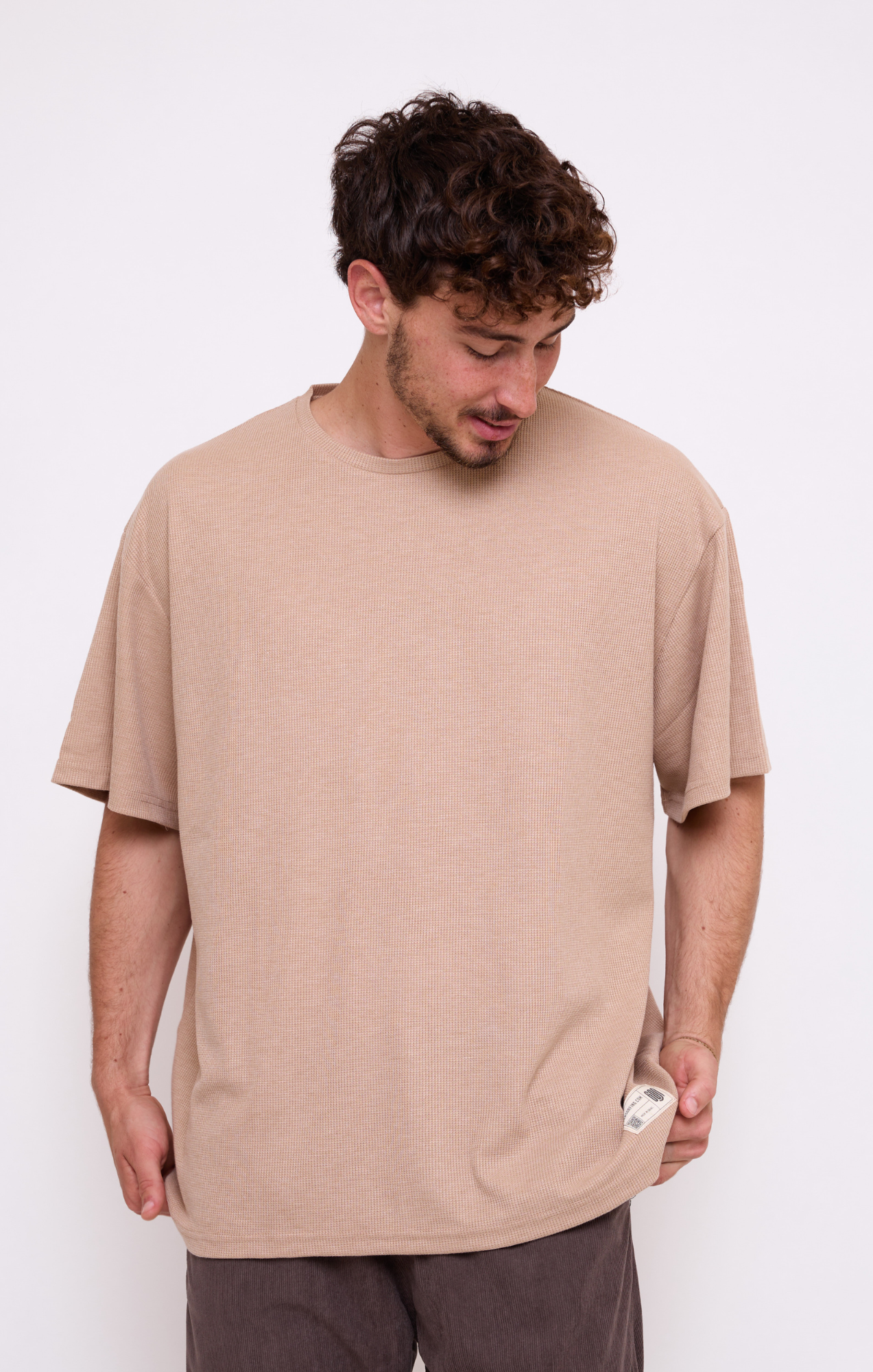 Beige - Waffle T-Shirt