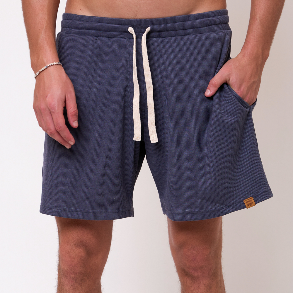 Blue - Unisex Waffle Shorts