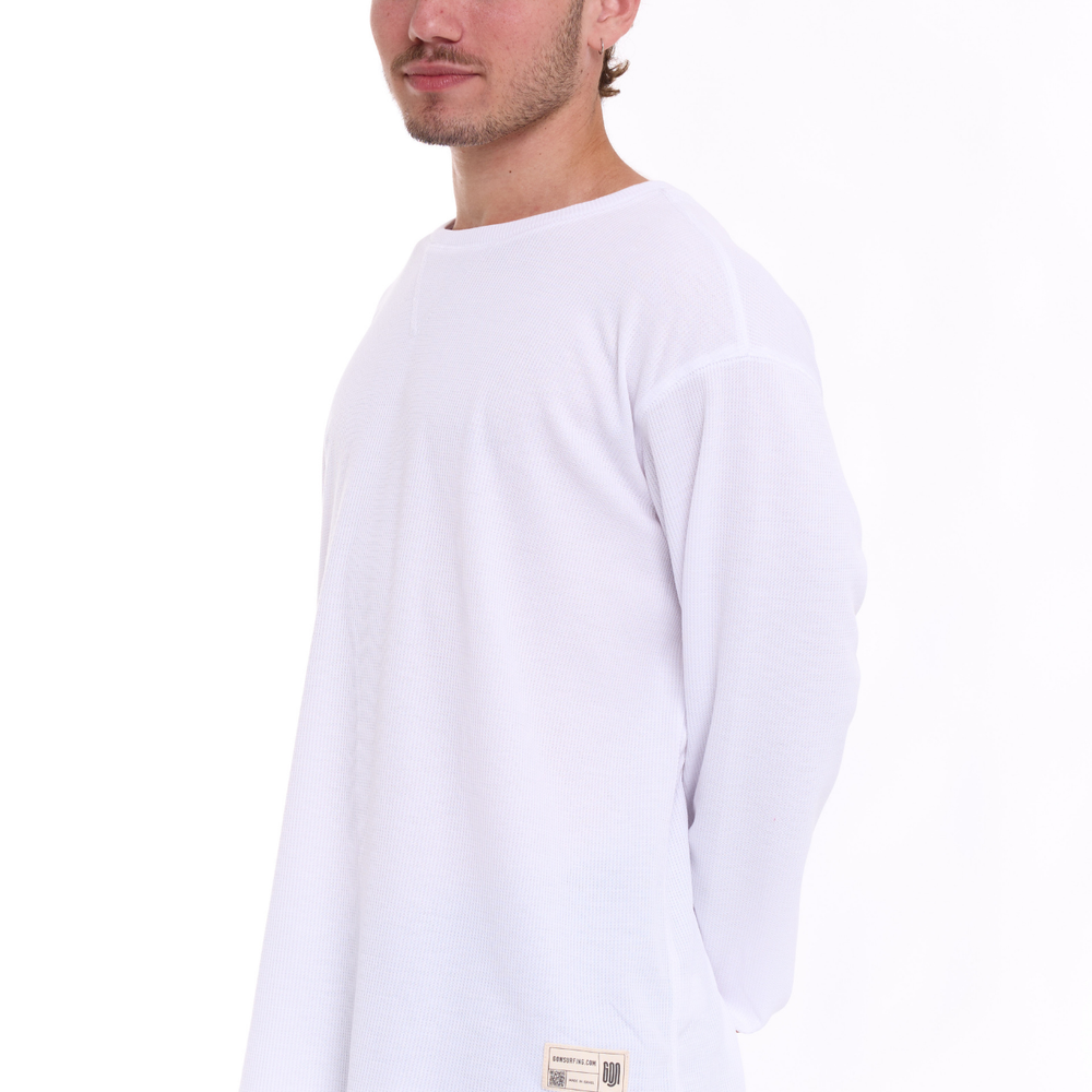 
                      
                        White- Waffle Long Shirt
                      
                    