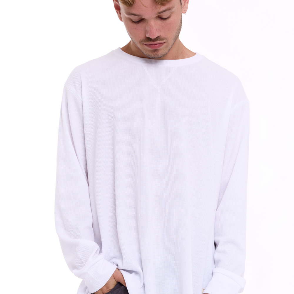 White- Waffle Long Shirt