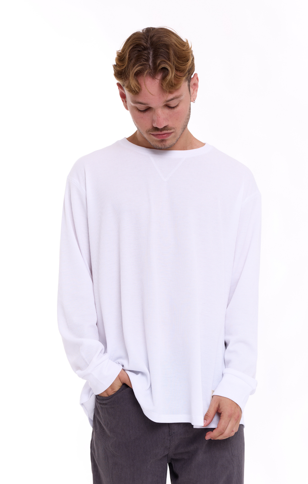 White- Waffle Long Shirt