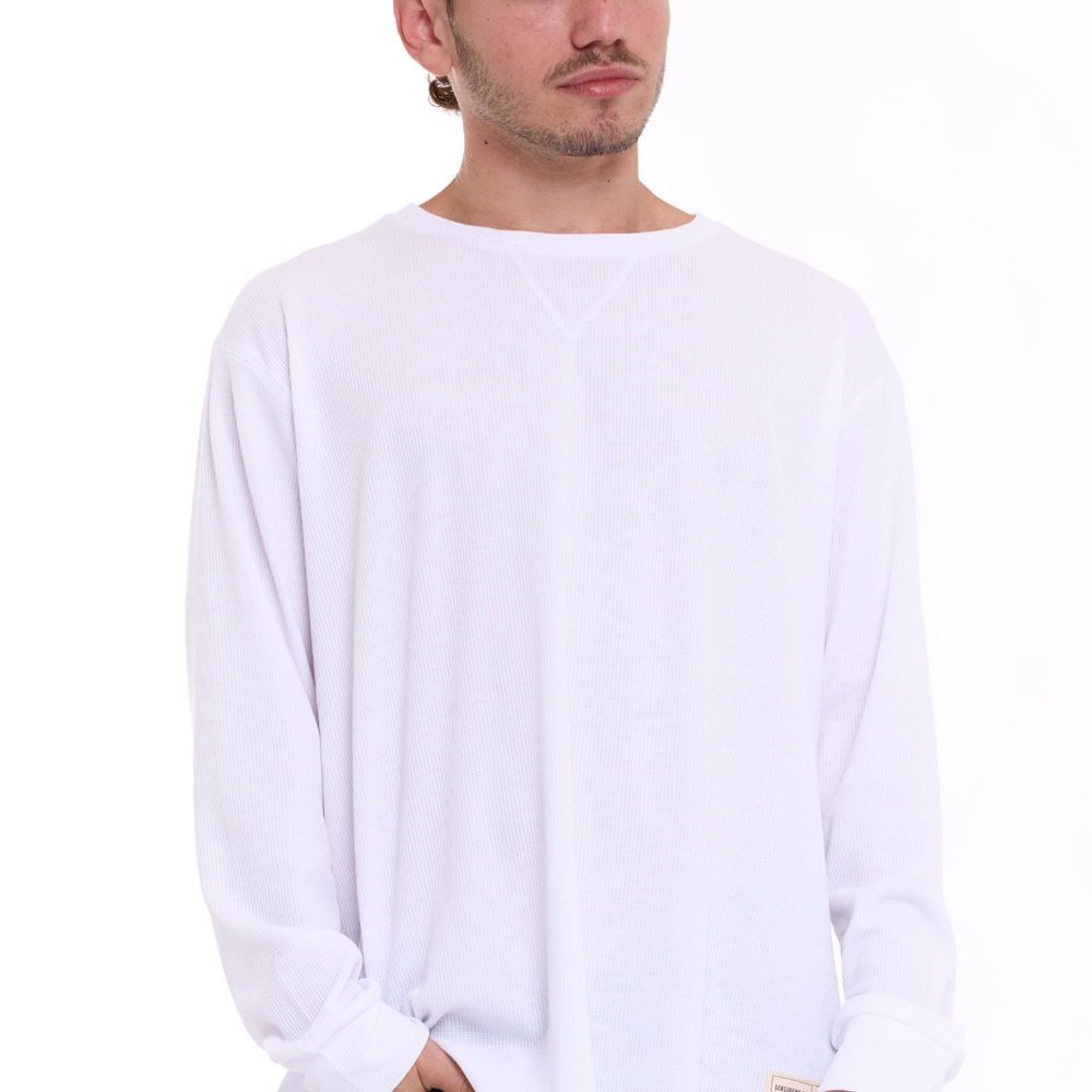 
                      
                        White- Waffle Long Shirt
                      
                    