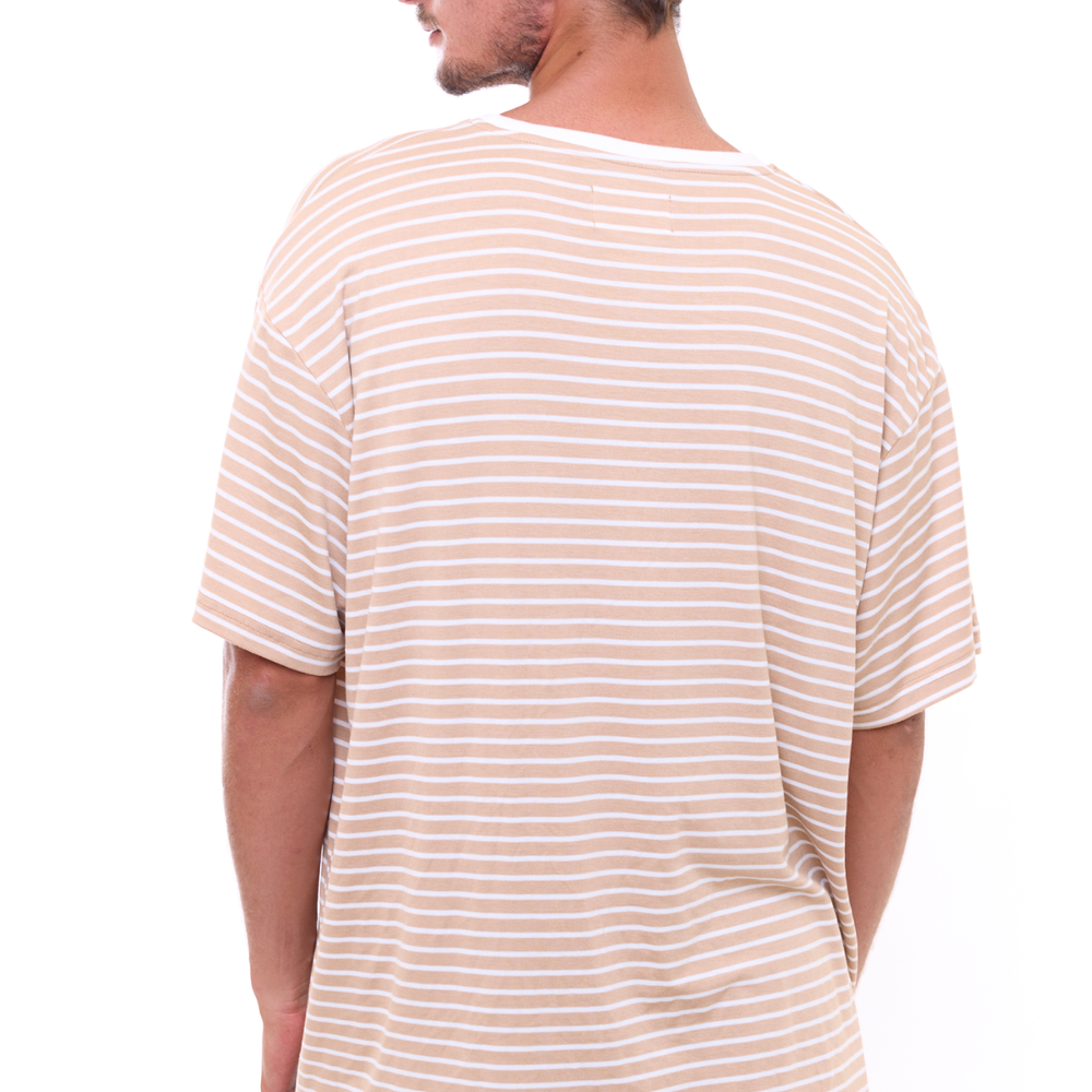 
                      
                        Beige Stripes T-Shirt
                      
                    