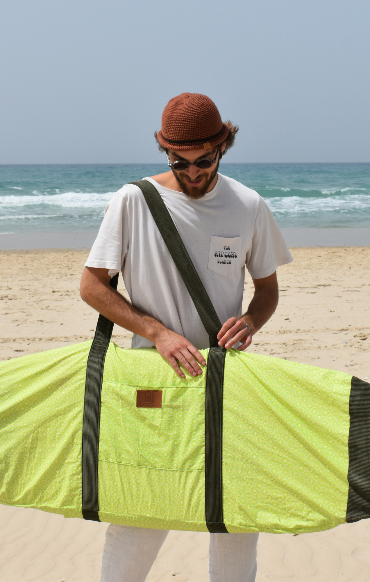 Green flowers- Surfboard Bag