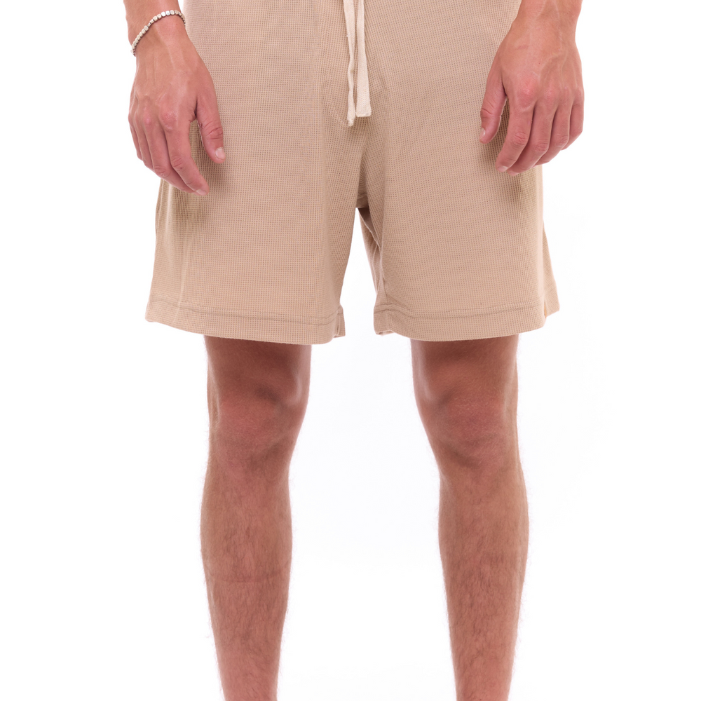 Beige - Waffle Unisex Shorts