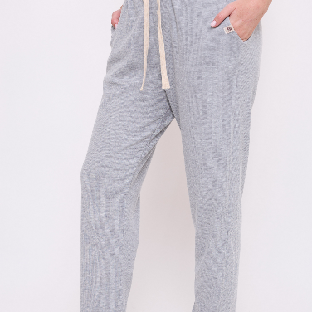 Gray - Waffle Unisex Long Pants