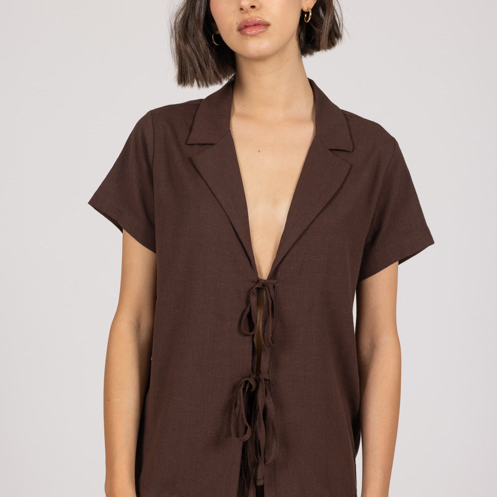 ROSE top in brown