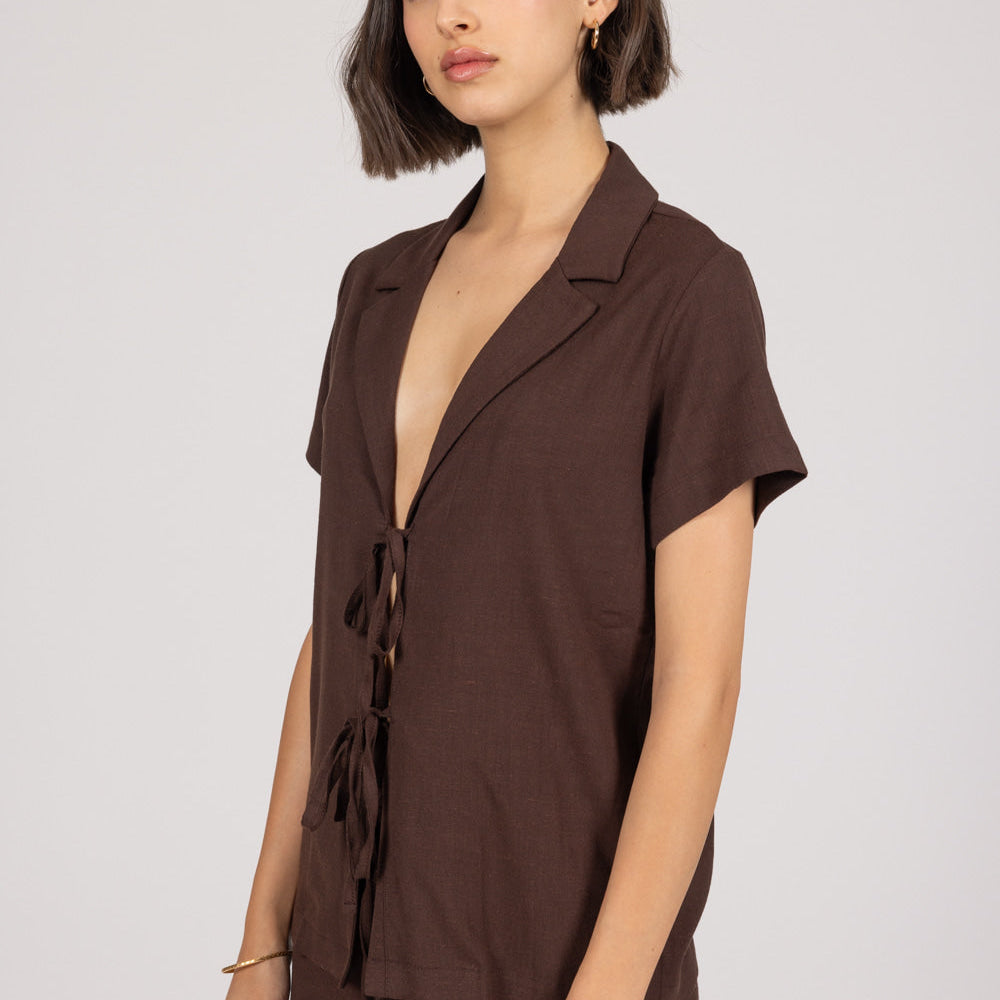 
                      
                        ROSE top in brown
                      
                    