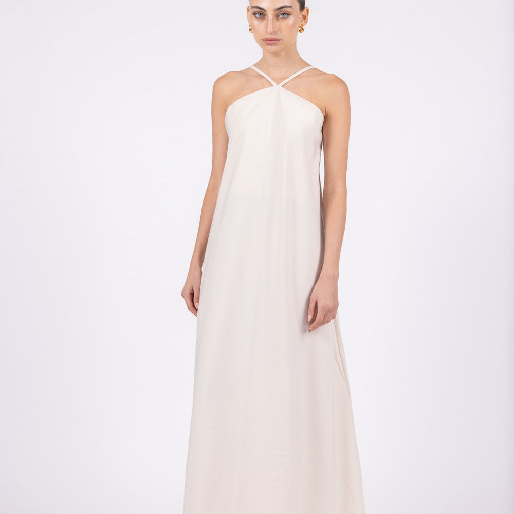 ANNA maxi dress in beige front look