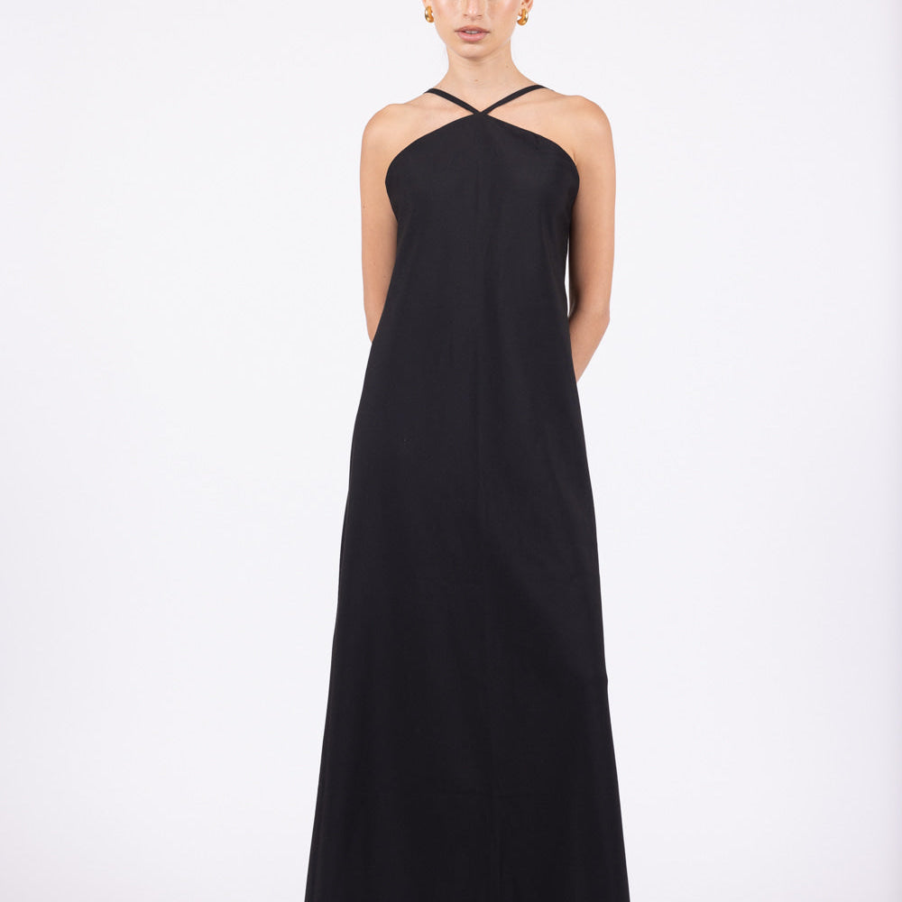 ANNA maxi dress in black front look