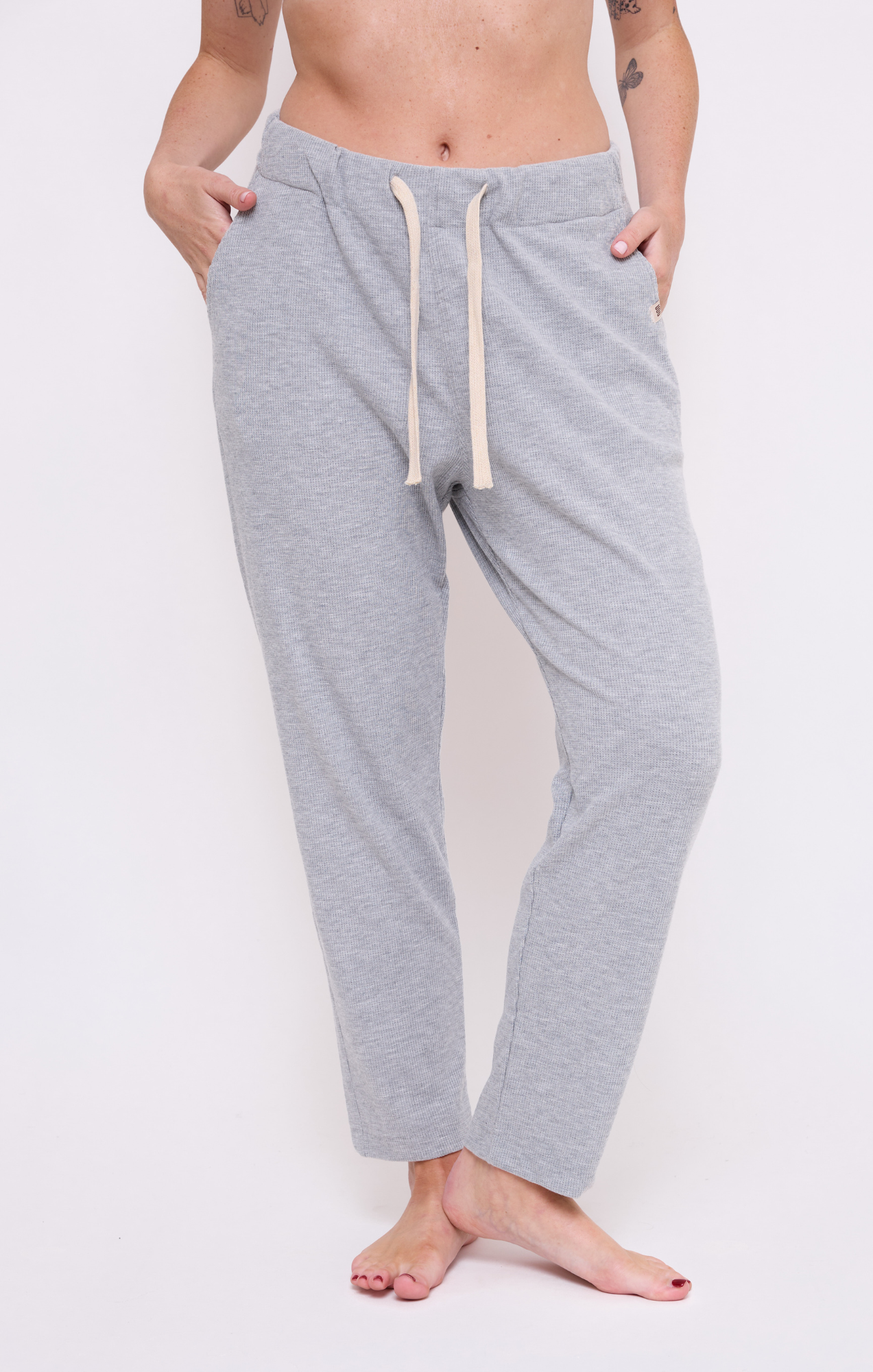 Gray - Waffle Unisex Long Pants