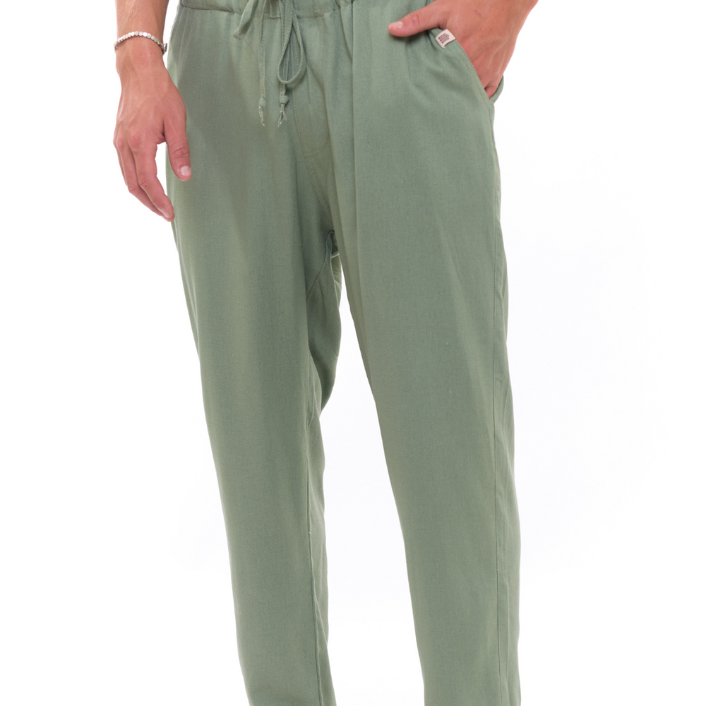 
                      
                        Green - Linen Long Pants
                      
                    