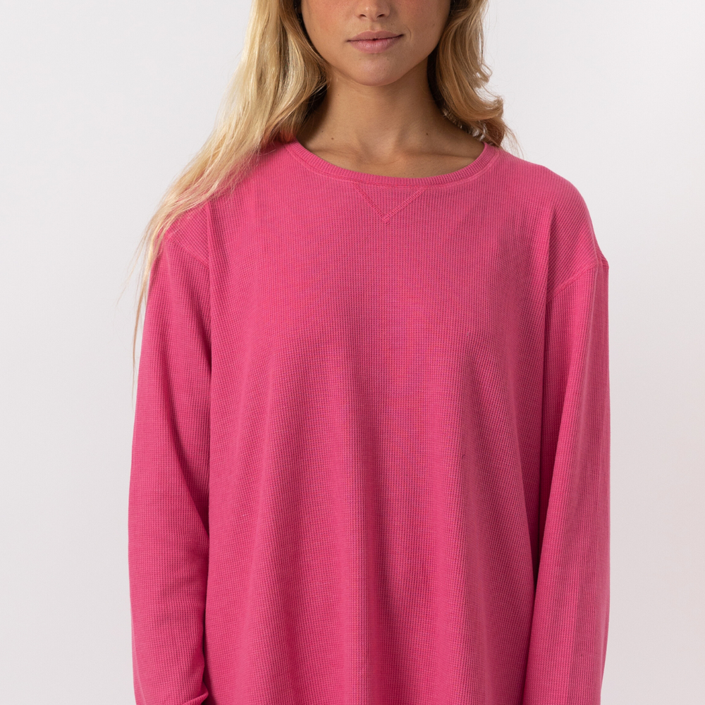 Pink - Waffle Long Shirt