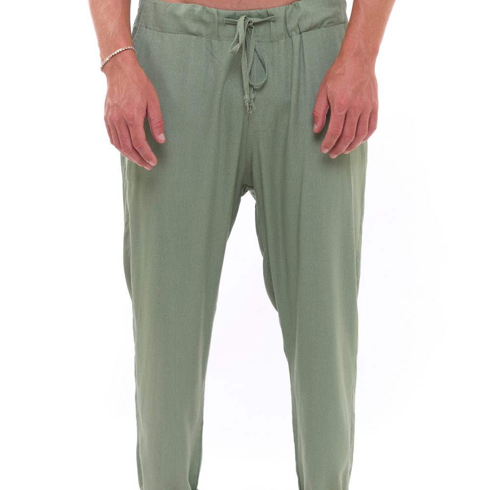 
                      
                        Green - Linen Long Pants
                      
                    