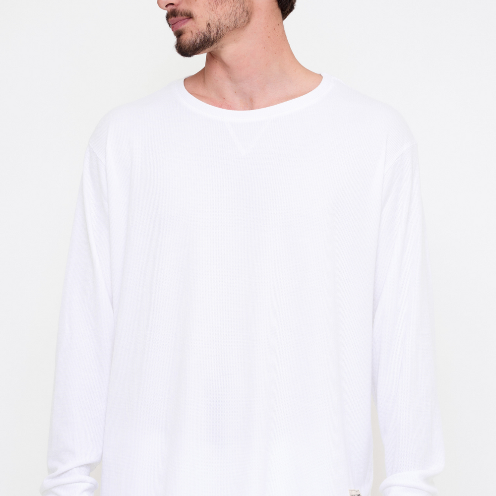 
                      
                        White- Waffle Long Shirt
                      
                    