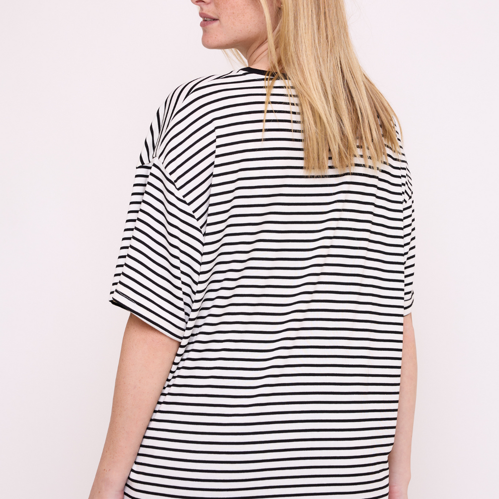 
                      
                        White & Black Stripes T-Shirt
                      
                    