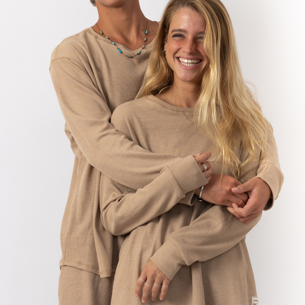 
                      
                        Beige - Waffle Long Shirt
                      
                    