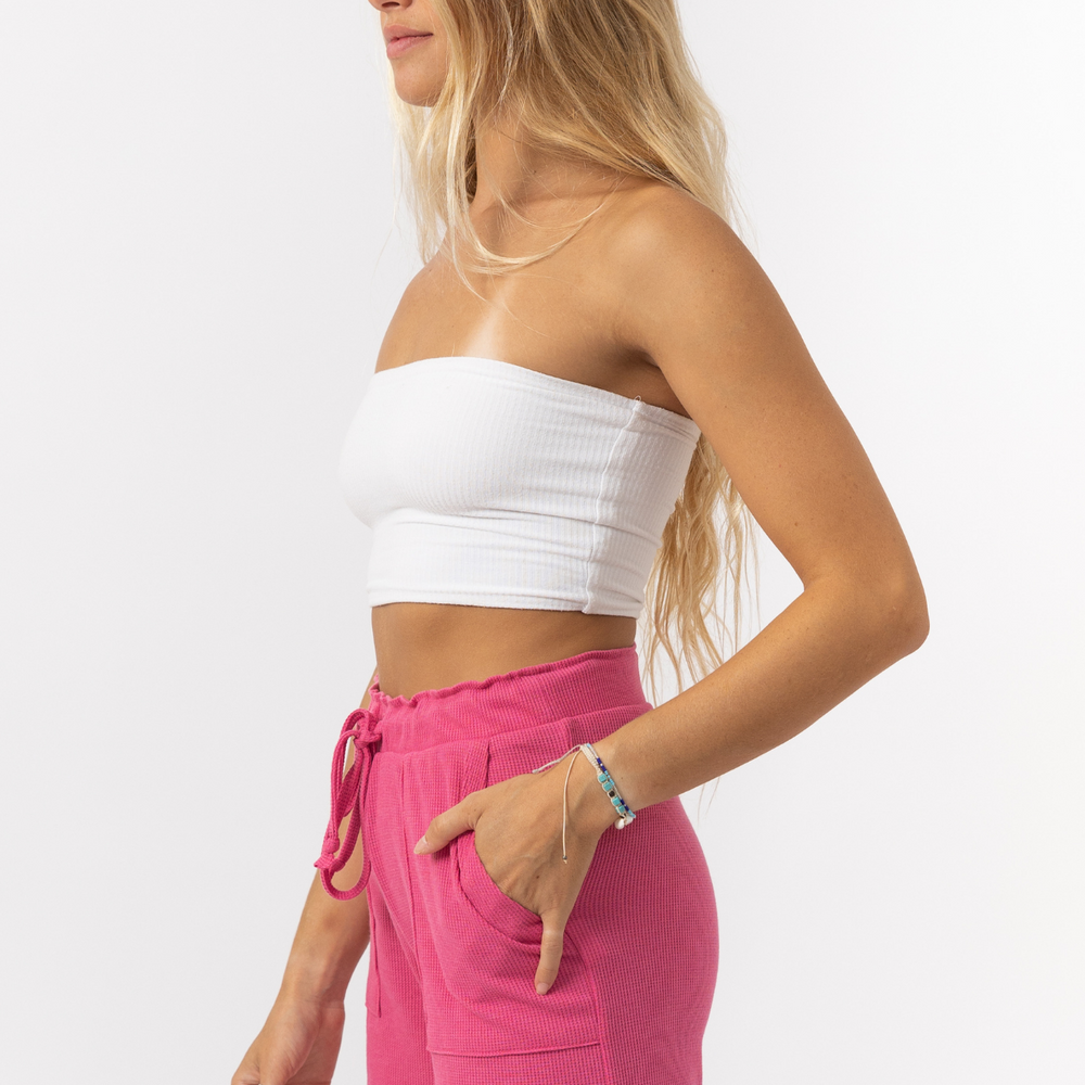 Pink -Woman Waffle Shorts