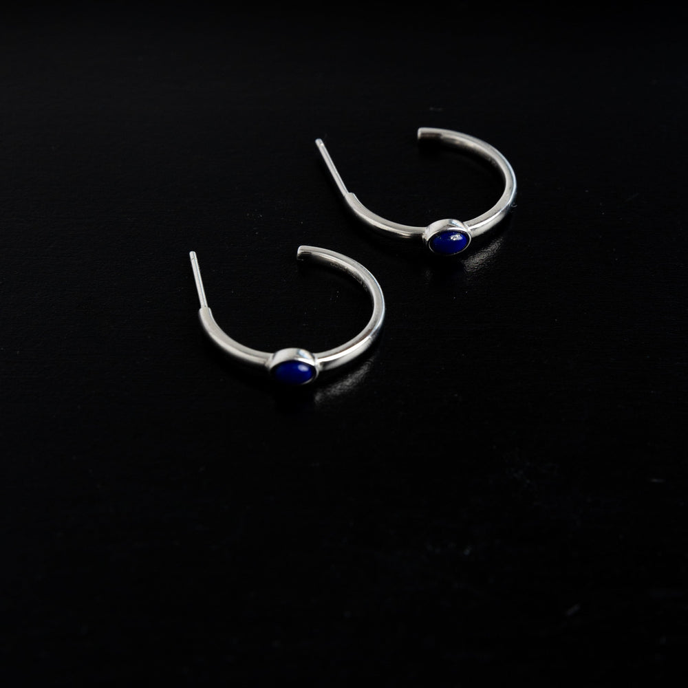 Blue hoops silver