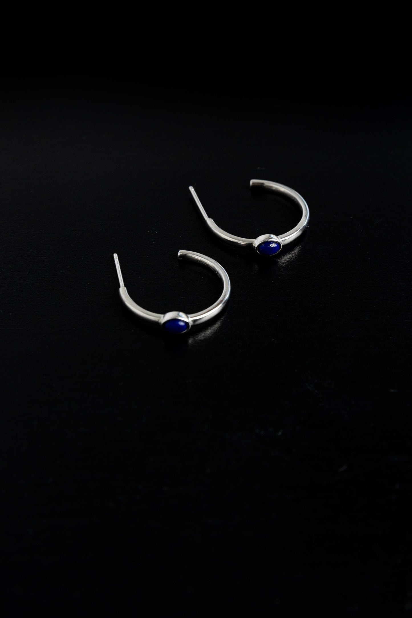 Blue hoops silver