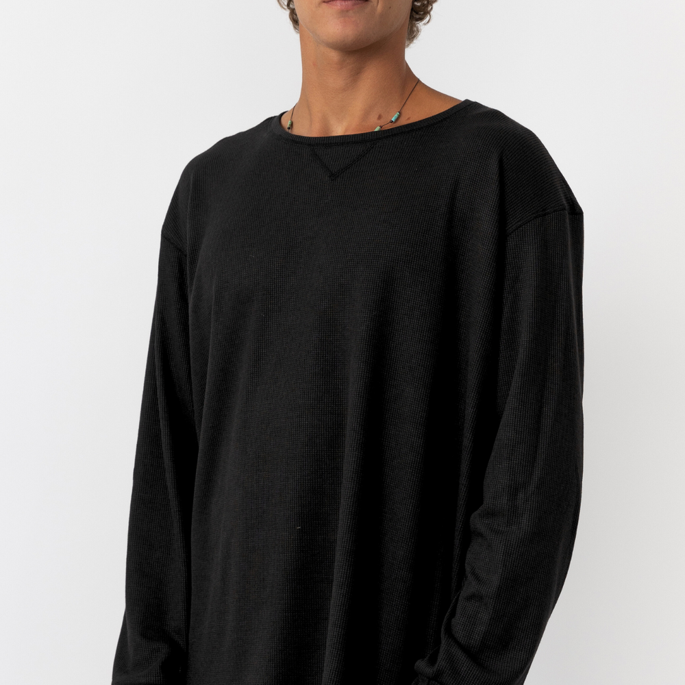 
                      
                        Black- Waffle Long Shirt
                      
                    