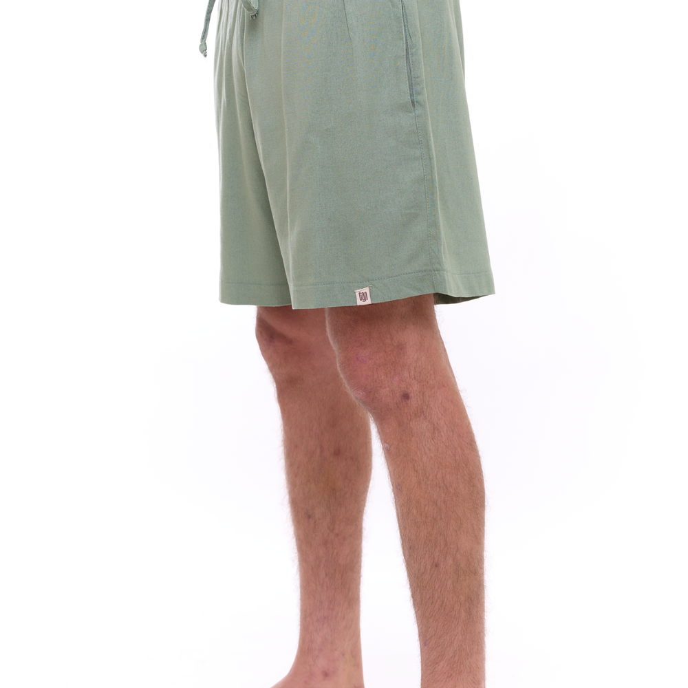 Green - Unisex Linen Shorts